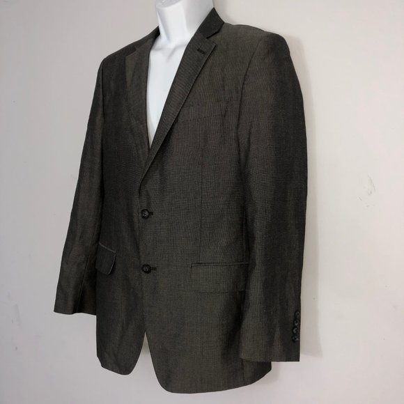 Andrew Fezza Blazer Mens 38R Gray Single Breast 2 Button Double Vent Suit Jacket - Picture 2 of 10